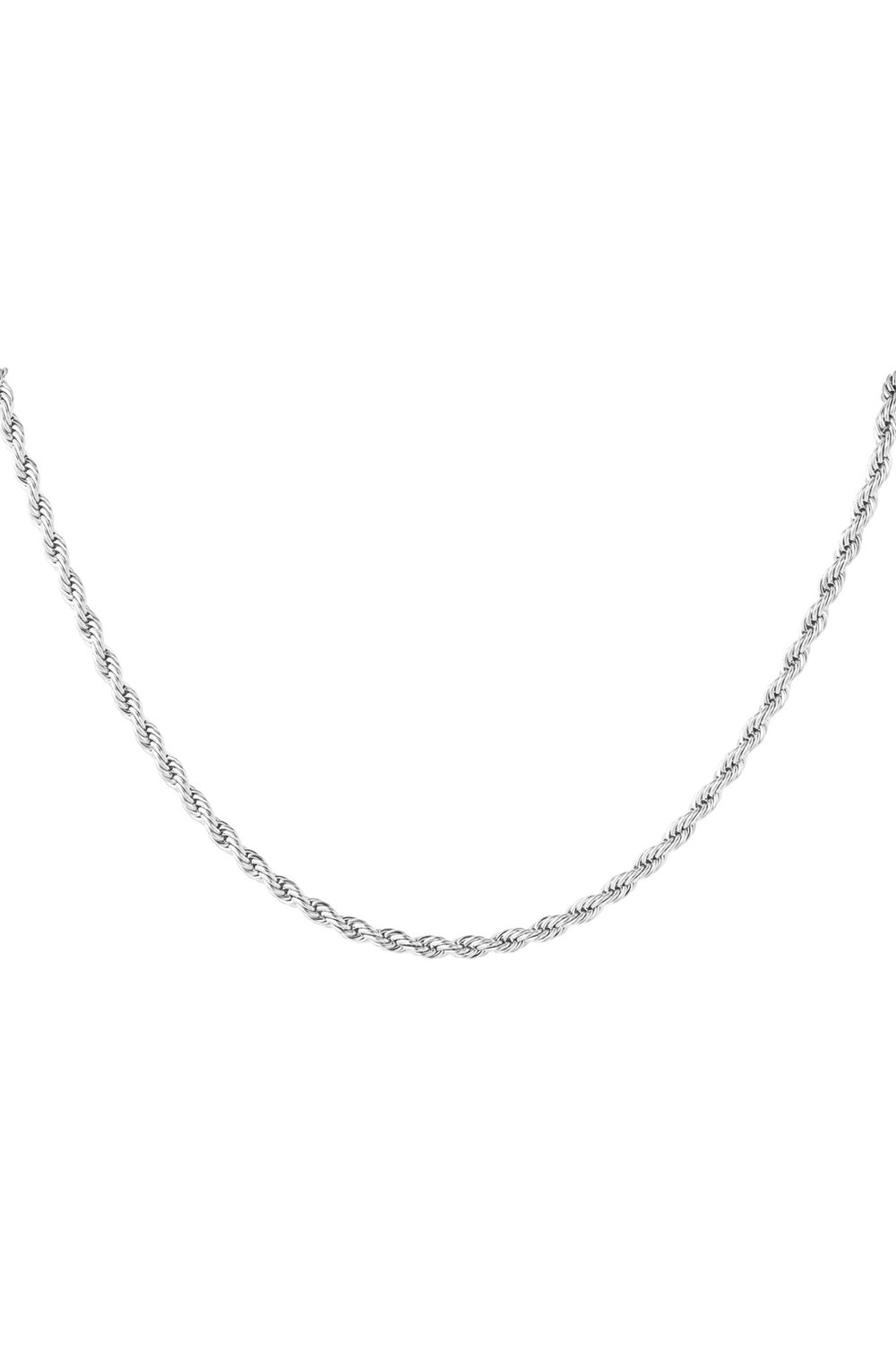 Necklace twisted - silver color - 4.0MM