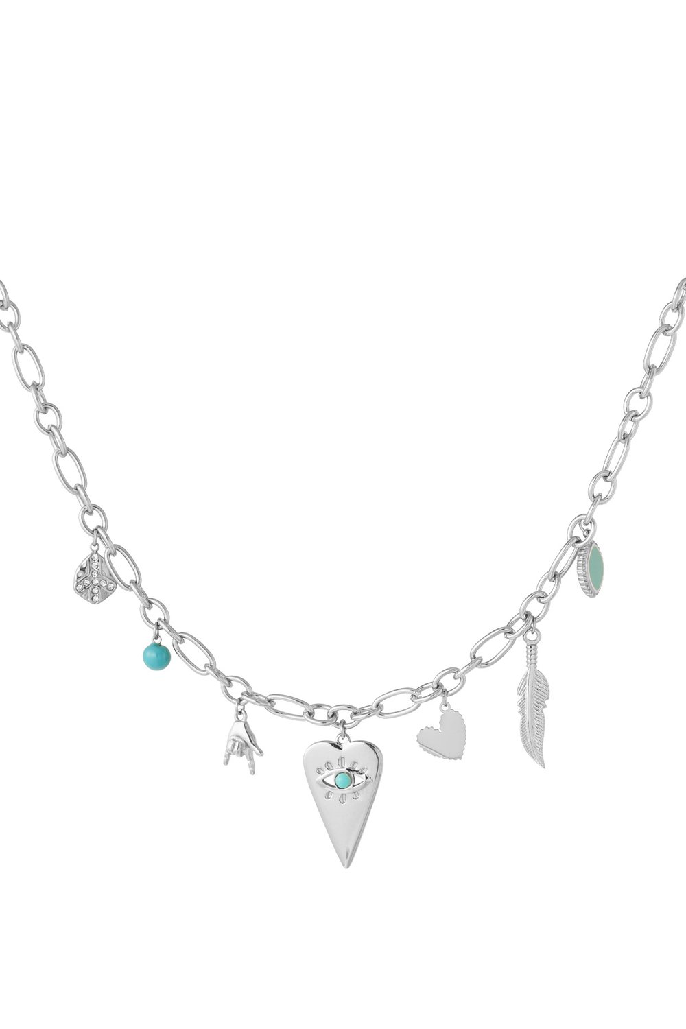 collar charm con dijes alegres