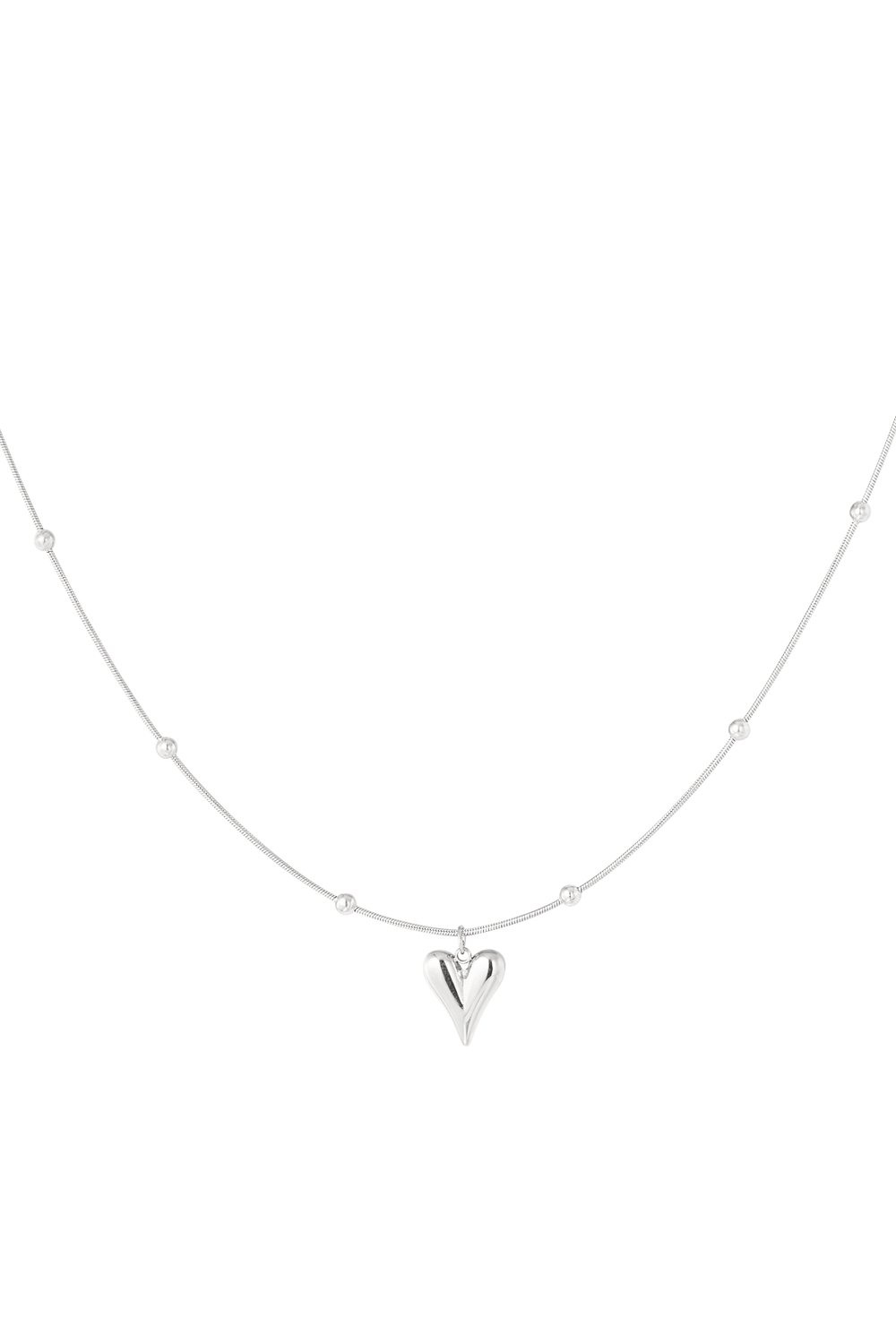 small ball necklace with heart 