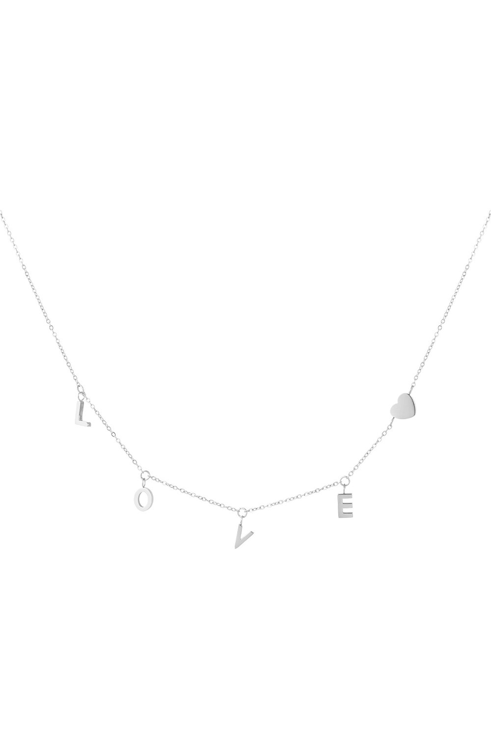 Necklace lover world - Silver Color color