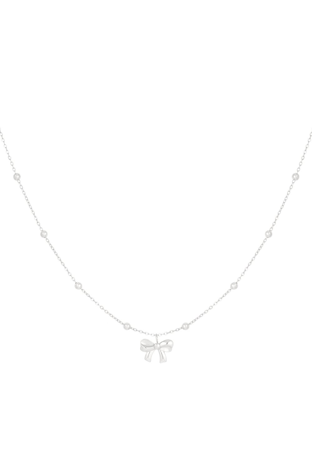 necklace with balls and bow