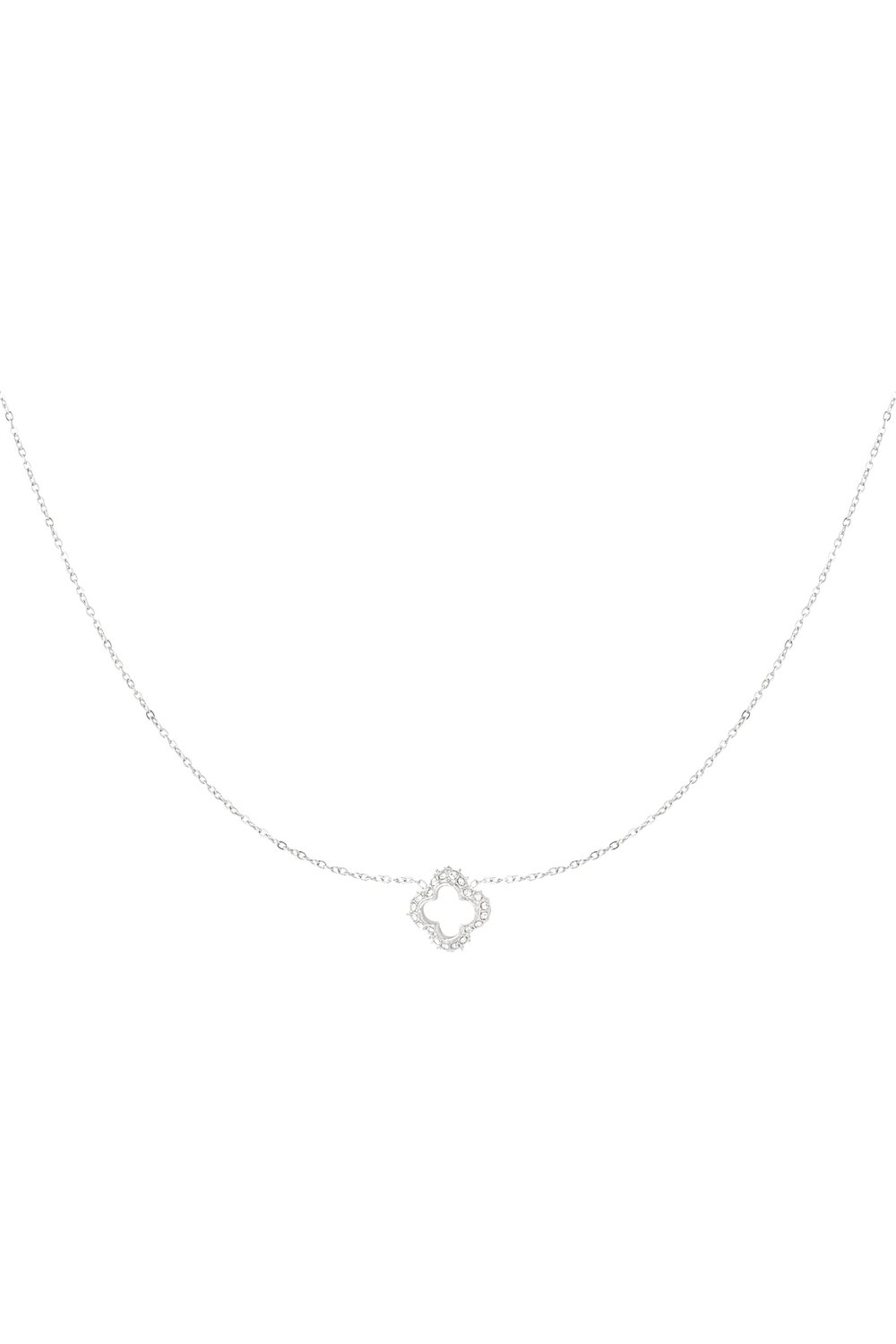 Halskette mit Kleeblatt und Diamanten 