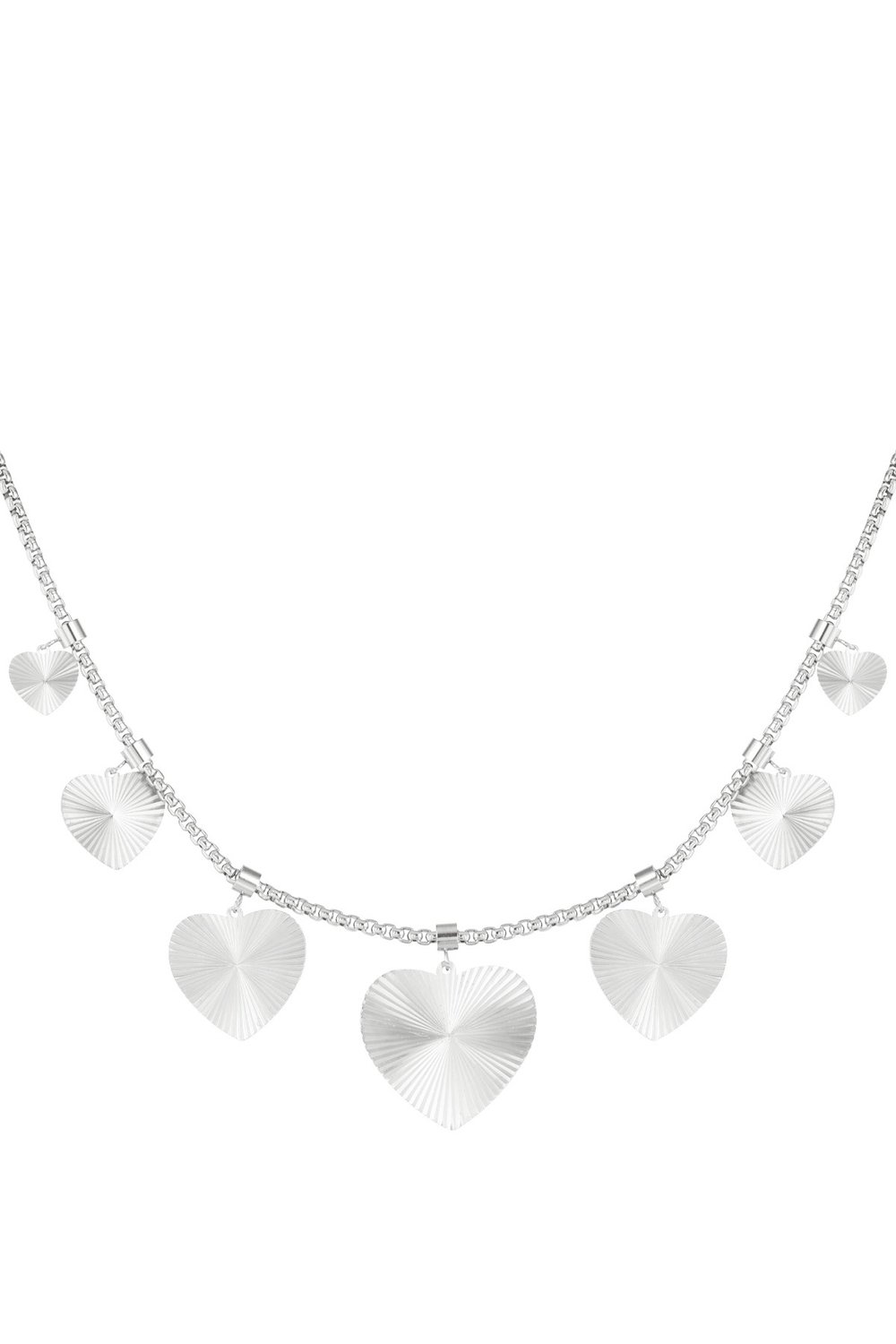 textured hearts necklace