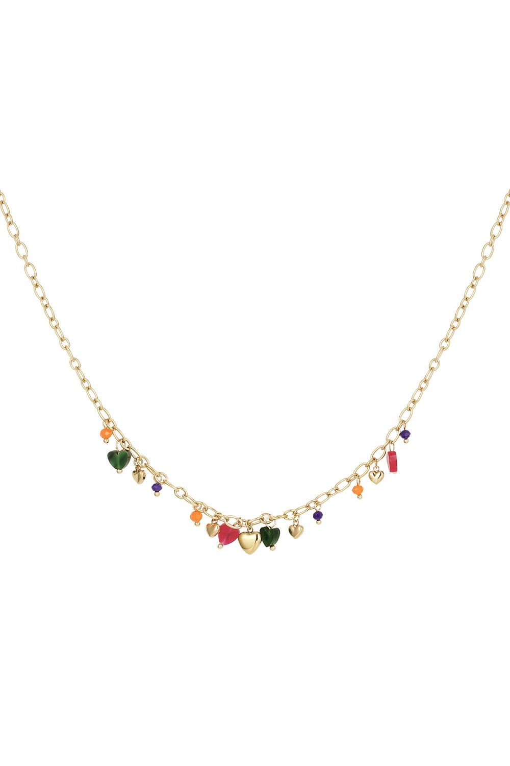 necklace vibrant hearts