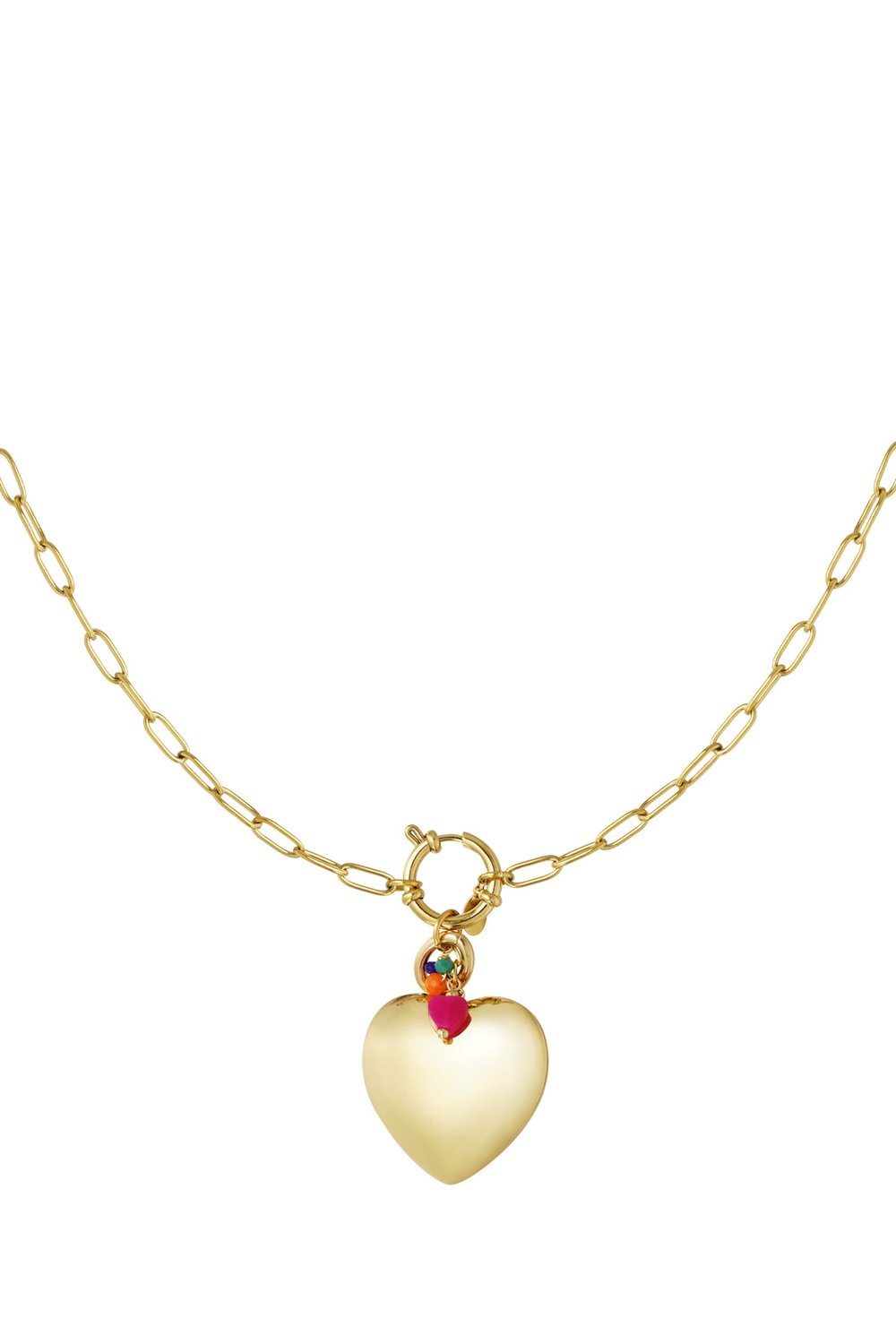 lock necklace with heart pendant