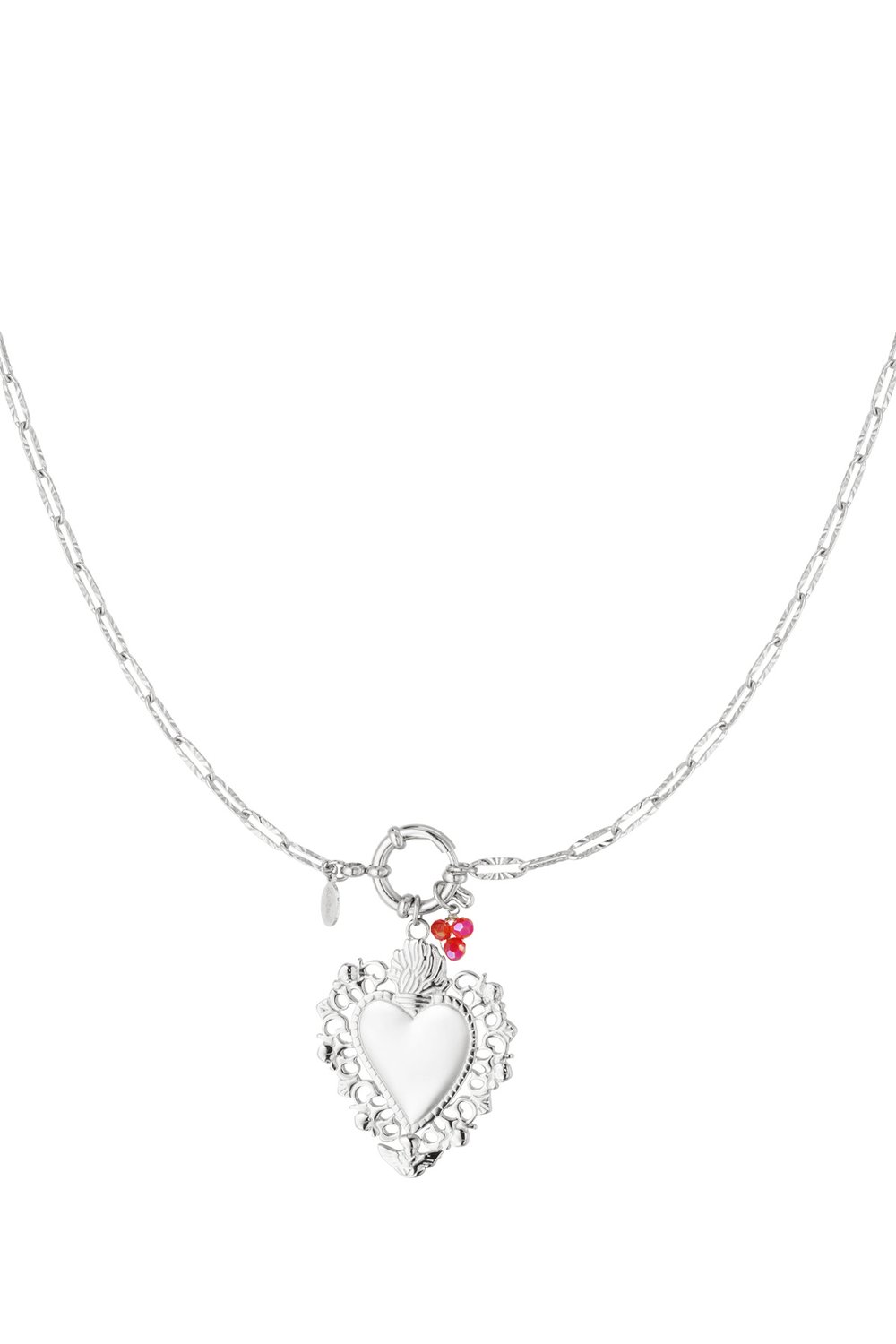 tropical heart charm necklace