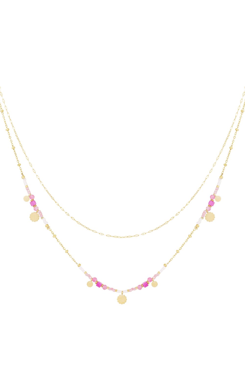 necklace pink charms