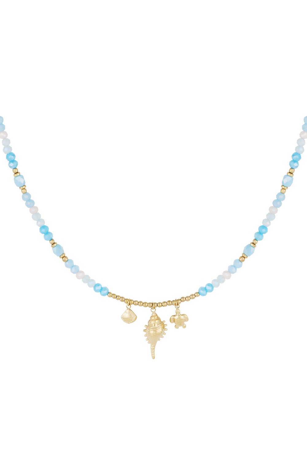 Halskette Muschelshow - Blaugoldfarbe