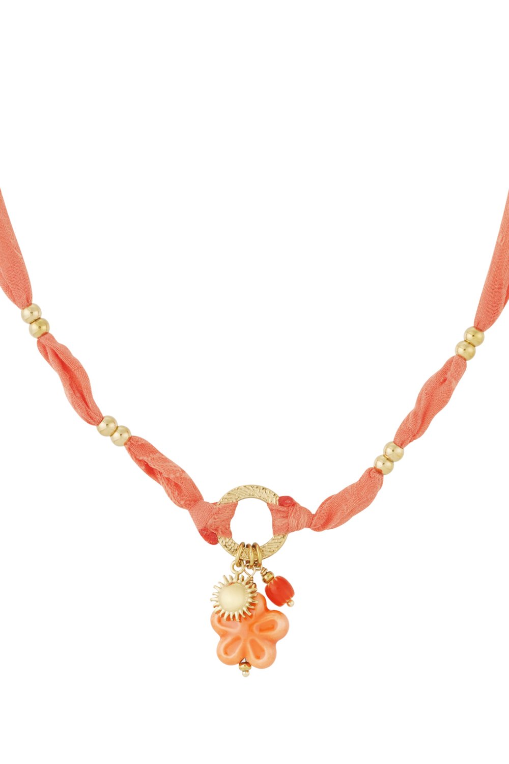 sunny floral necklace - orange &
