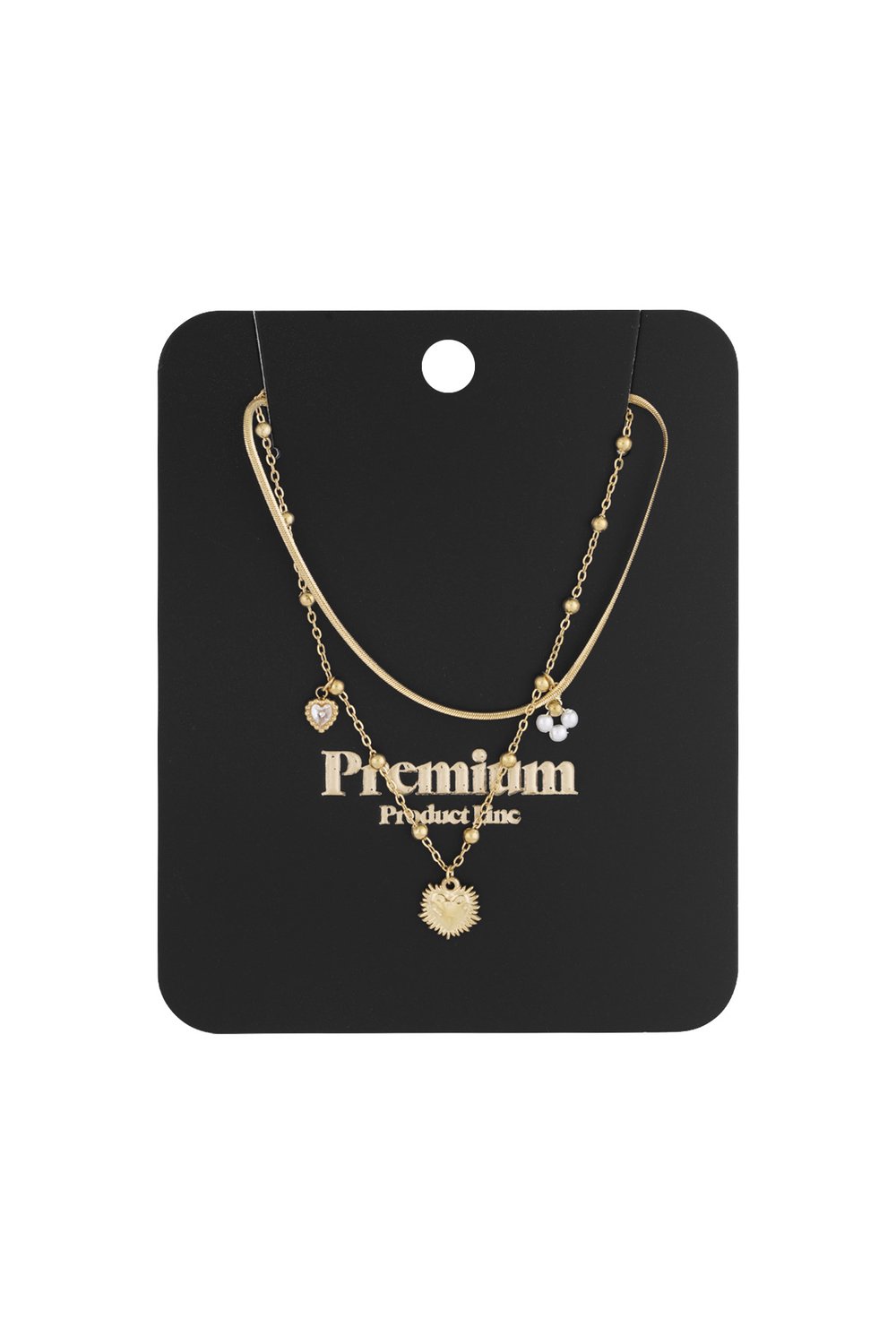 double necklace with heart charm h5Picture3