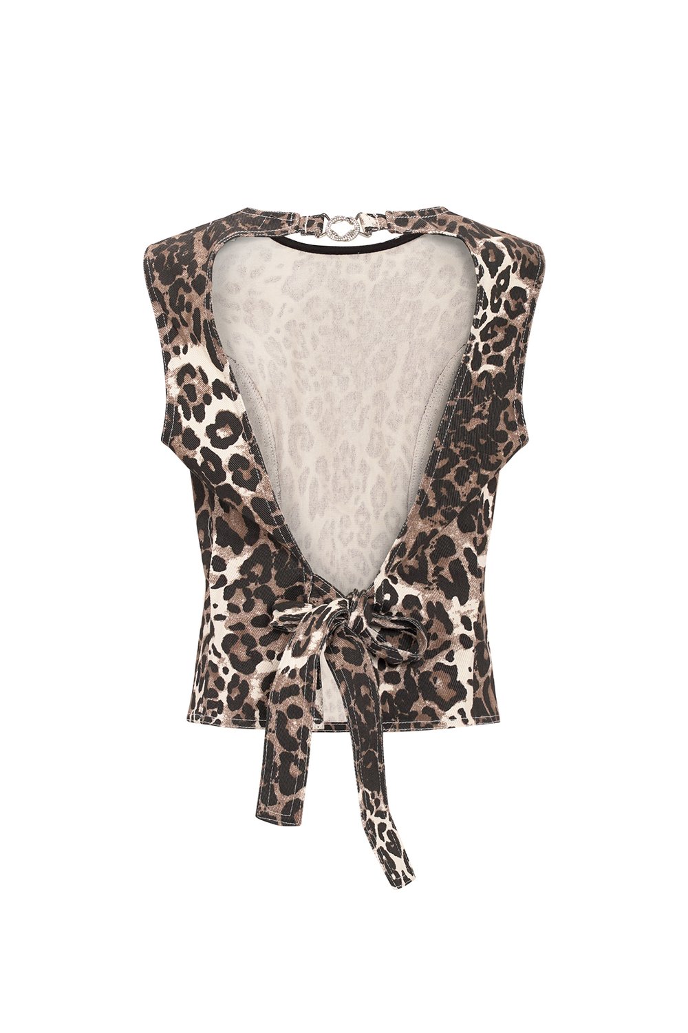 Top in denim leopardato h5Immagine3