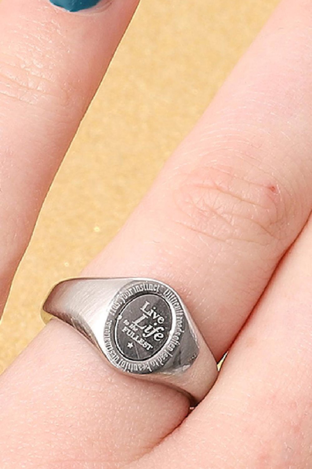 Ring Live Life to the Fullest #16 Argenté Acier inoxydable Image2