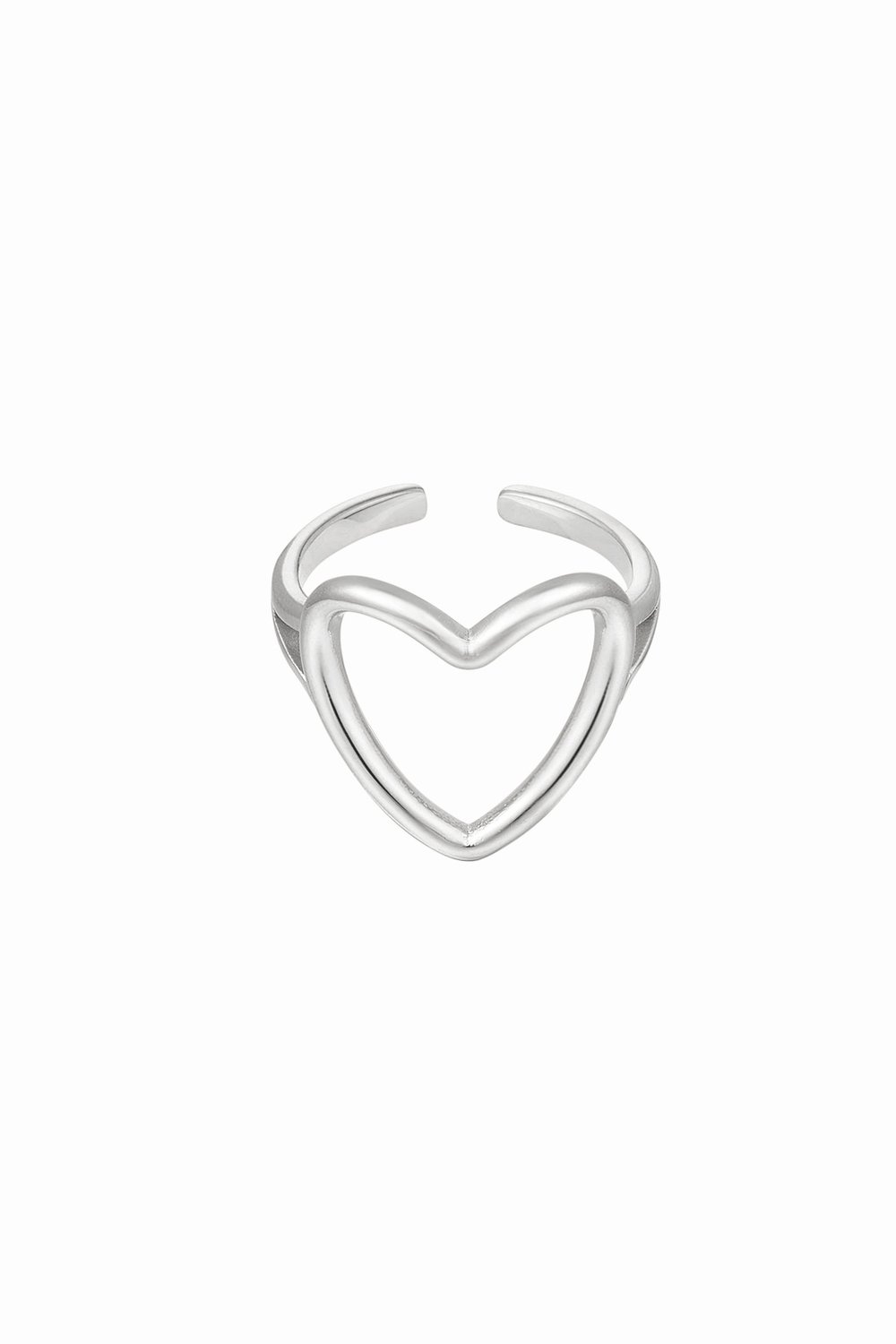 Adjustable ring heart - Gold Color Stainless Steel One size 