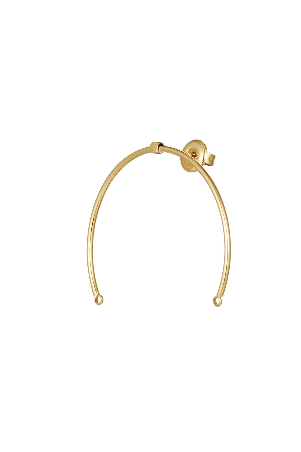 Earring part half moon - Gold Color Stainless Steel Picture2