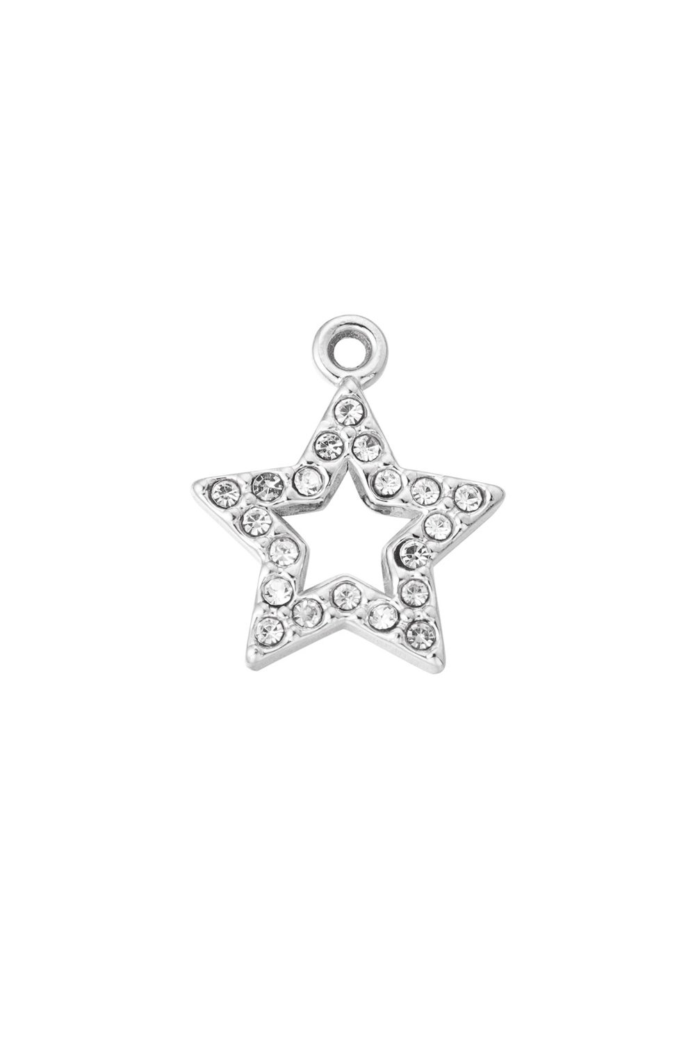 diy charm open star with stones