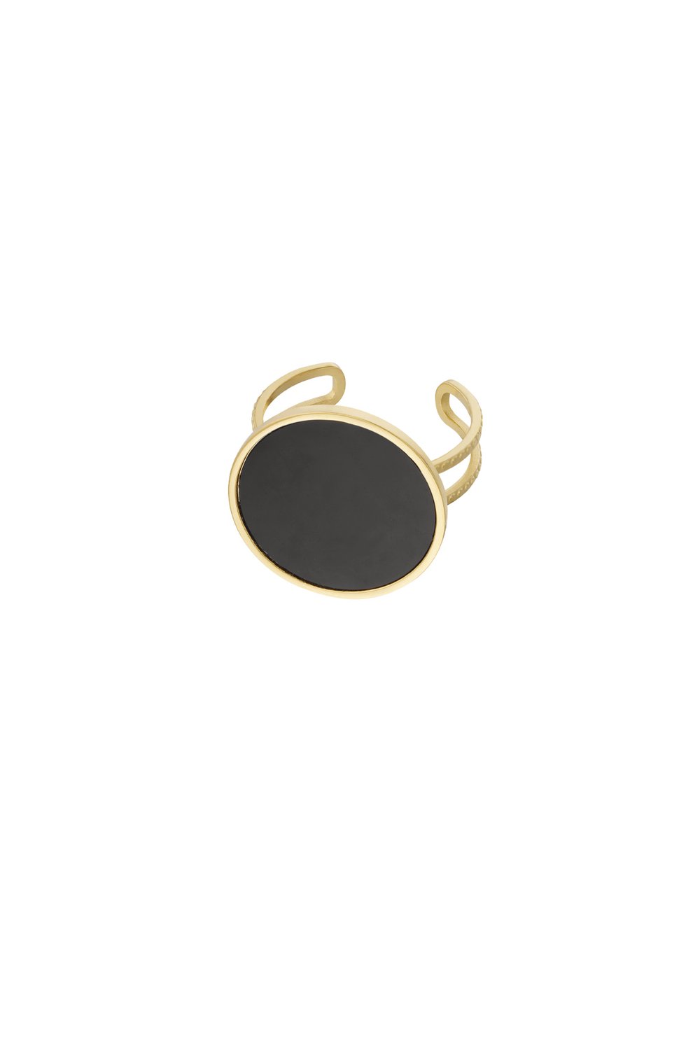 Ring modern - Goldfarbe/Schwarz 
