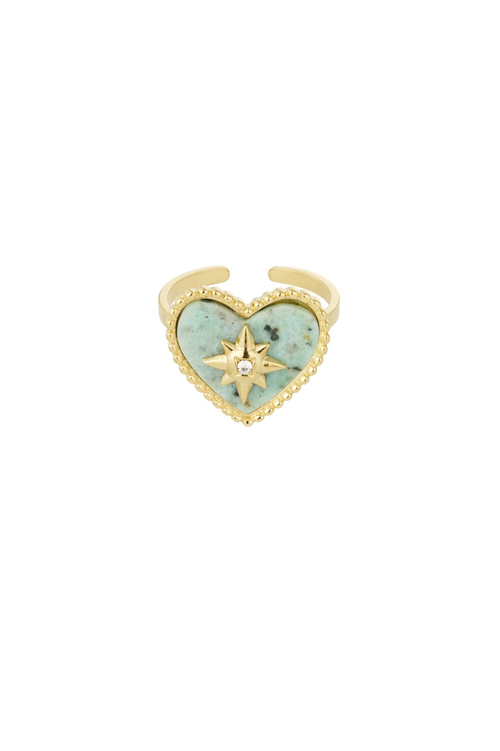 Anello Love con pietra - Colore oro bianco