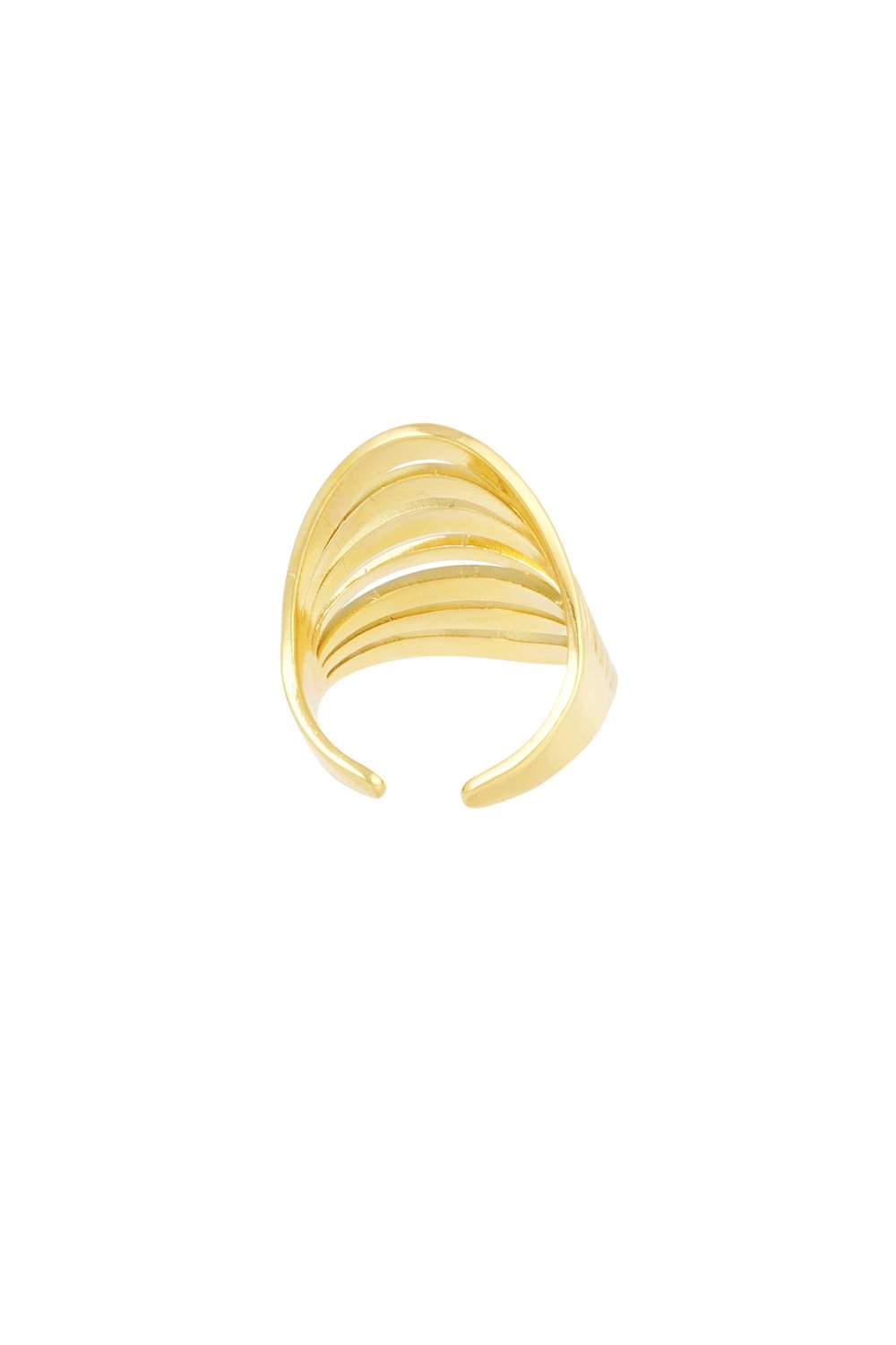 Großer mehrlagiger Ring – Goldfarbe - Goldfarbefarbe h5Bild4