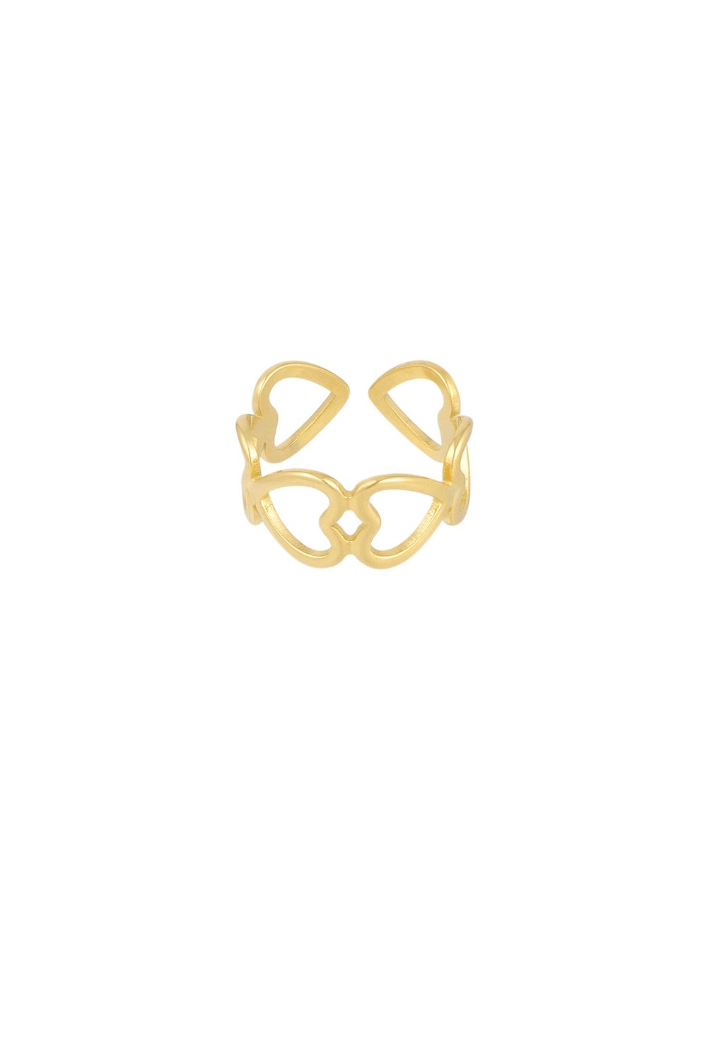 Ring heart connected - Silver Color color