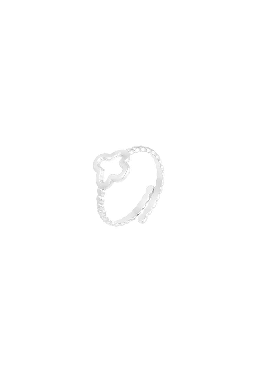 Gedrehter Ring mit Kleeblatt