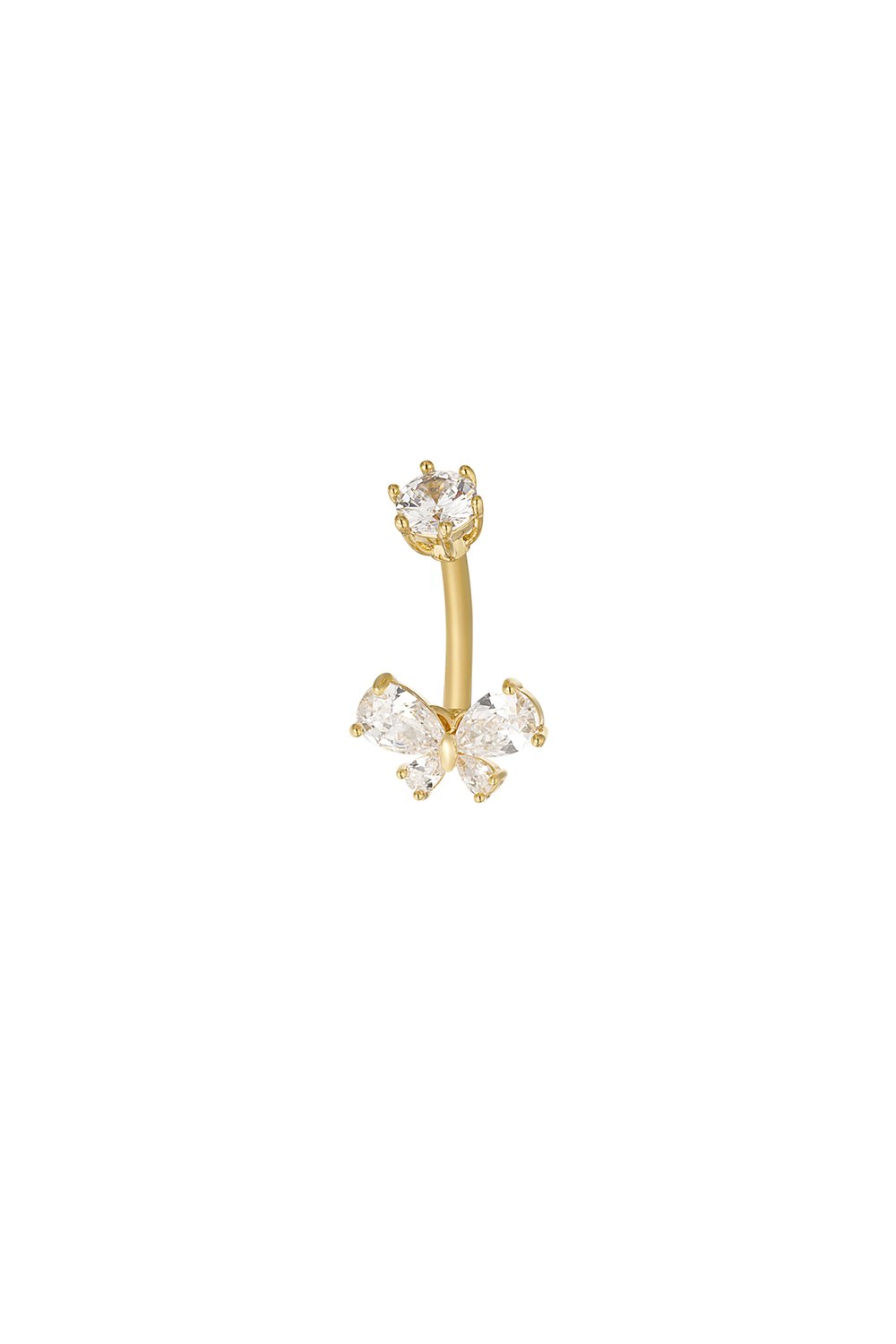 Navel piercing celestial butterfly - Silver Color color 