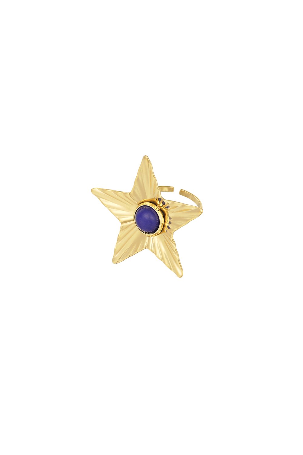 Star with colored stone ring 