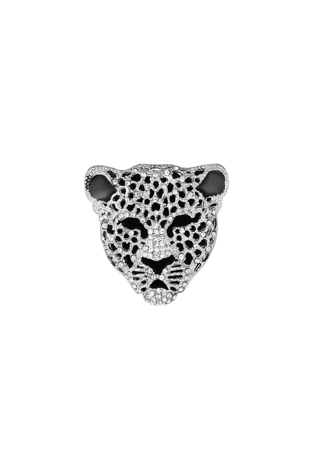 leopard brooch - black &