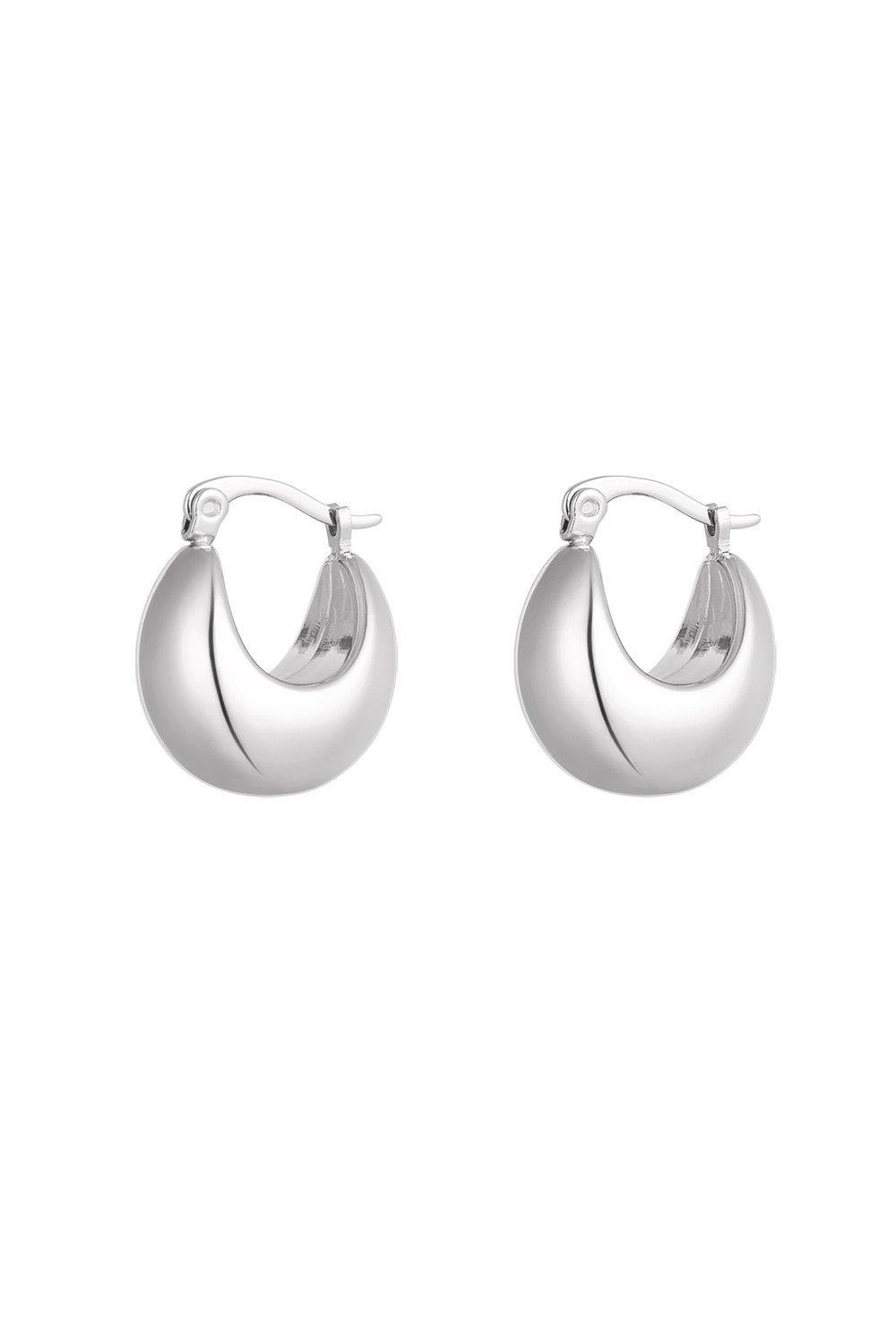 coarse half moon mini earrings