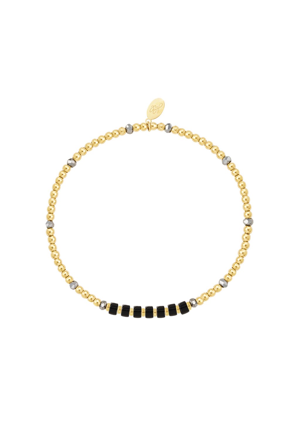 Bracciale con diverse perline - Colore oro/bianco in acciaio inossidabile 