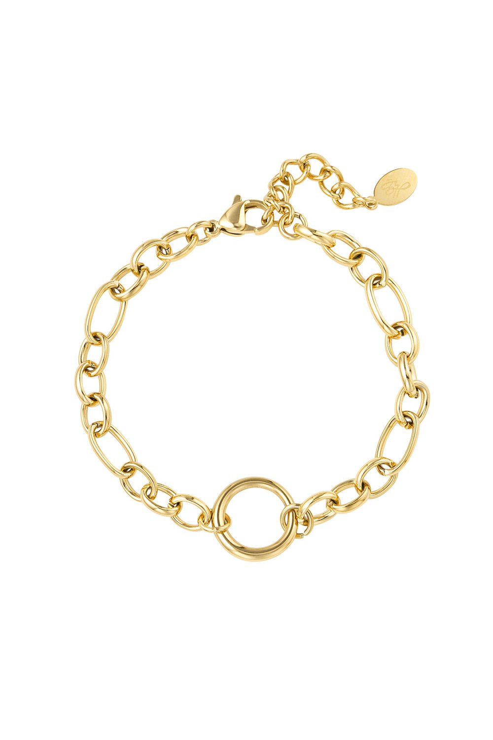 Bracciale a maglie tonde - Colore oro Gold Stainless Steel 