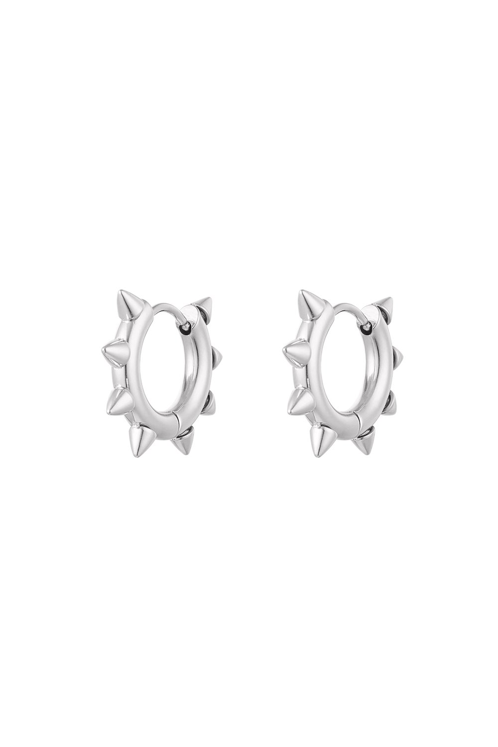 Earrings round spikes small - silver color Stainless Steel