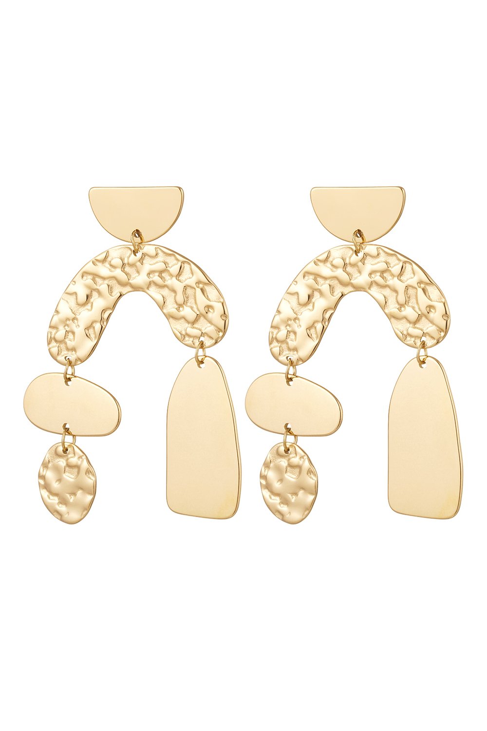 Statement-Ohrringe asymmetrisch - silberfarbener Edelstahl