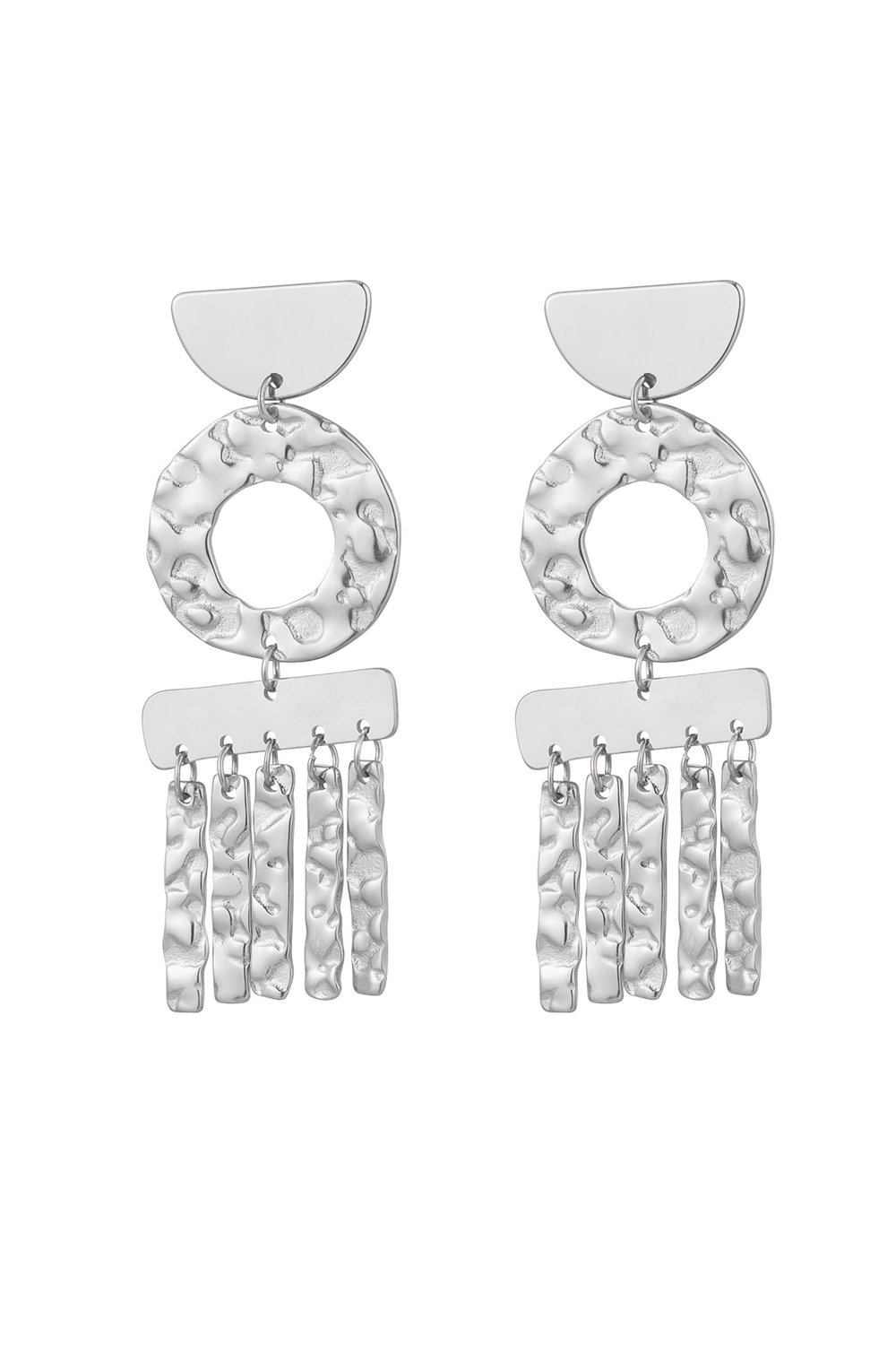 Statement earrings decoration - silver color Stainless Steel