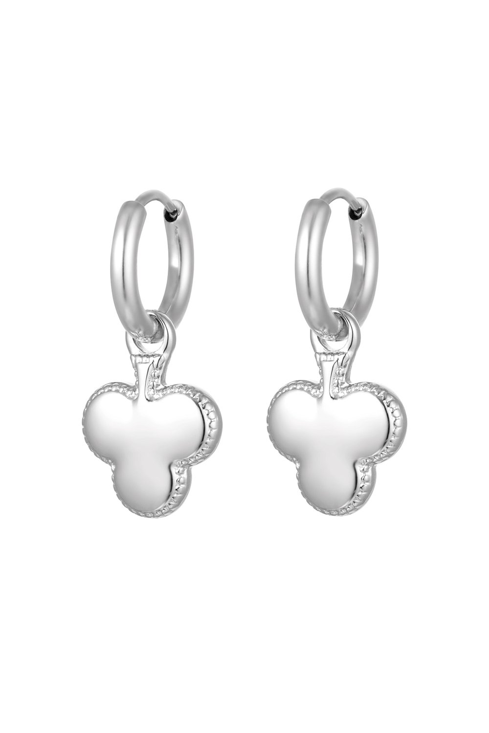 Ohrringe mit Kleeblatt-Anhänger – Goldfarbe - Goldfarbefarbe 