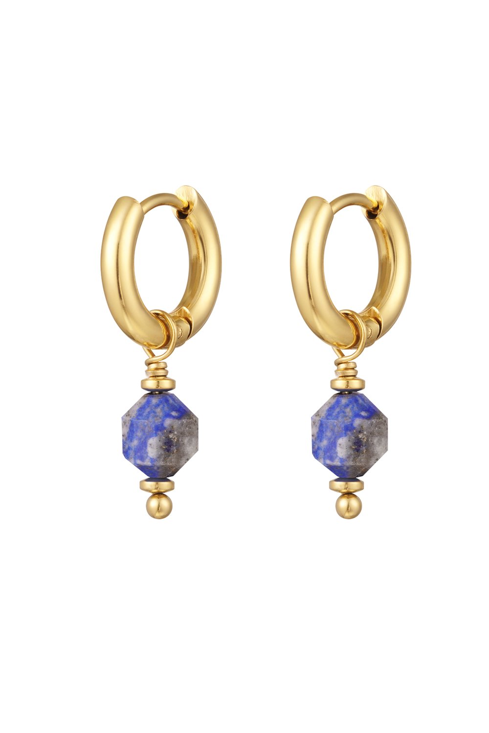 Boucles d'Couleur oreilles avec pierre January - Couleur or/marron