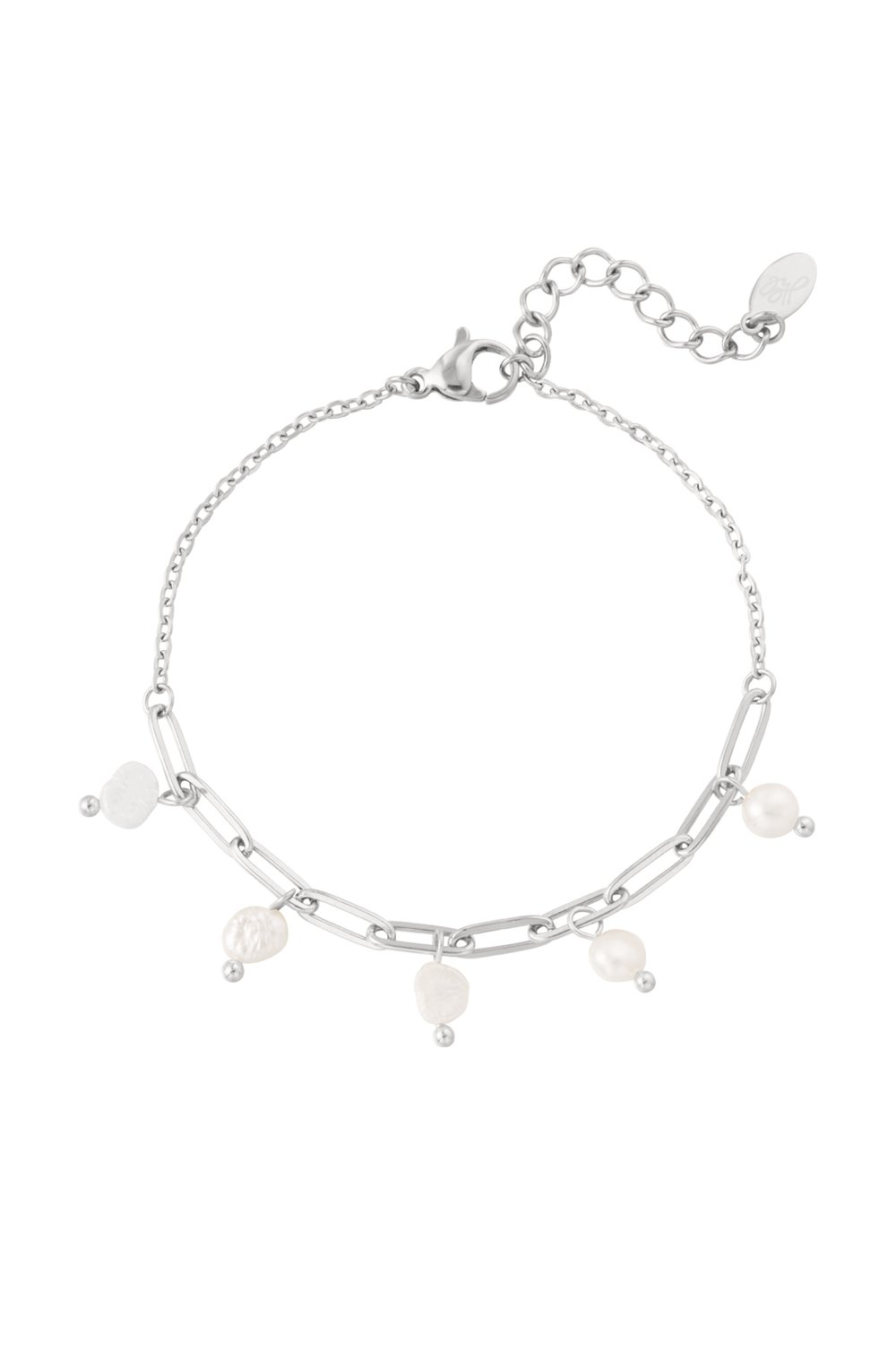 pulsera de eslabones con perlas