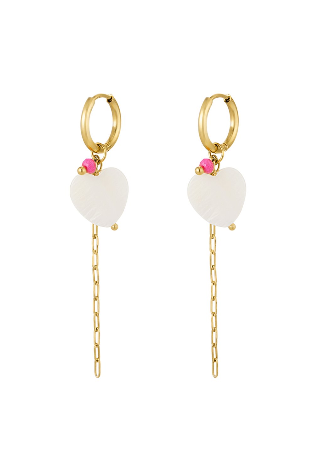 Ohrringe Herz mit Kette  