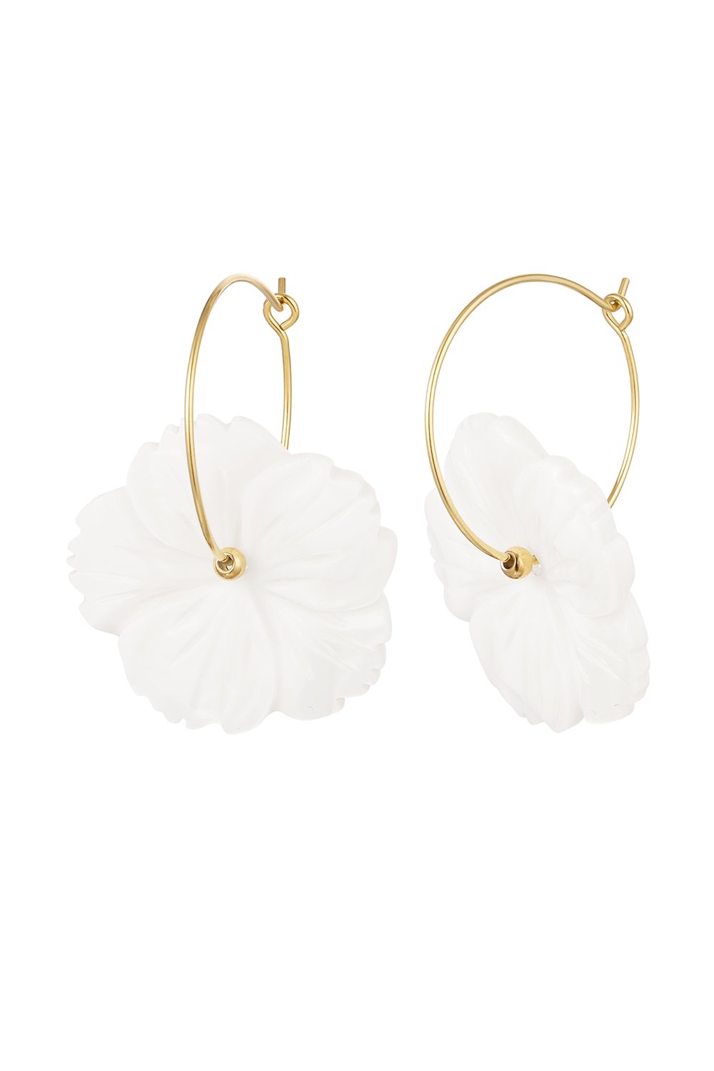 Earrings seashell flower - Gold Color Stainless Steel
