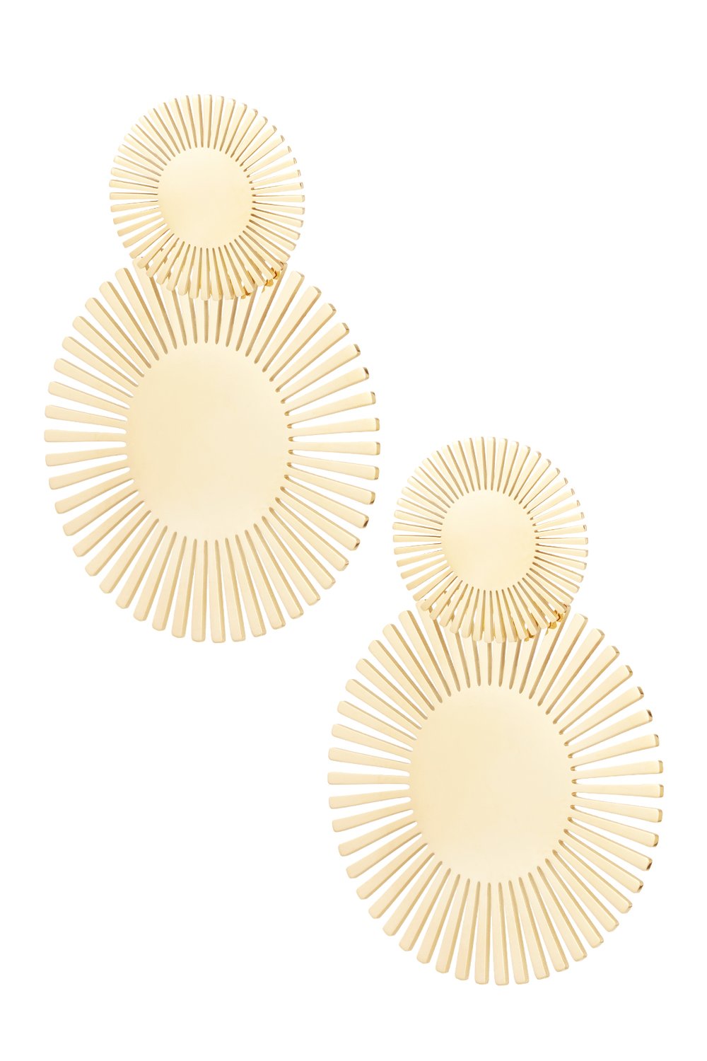Earrings sun & sun - Gold Color Stainless Steel