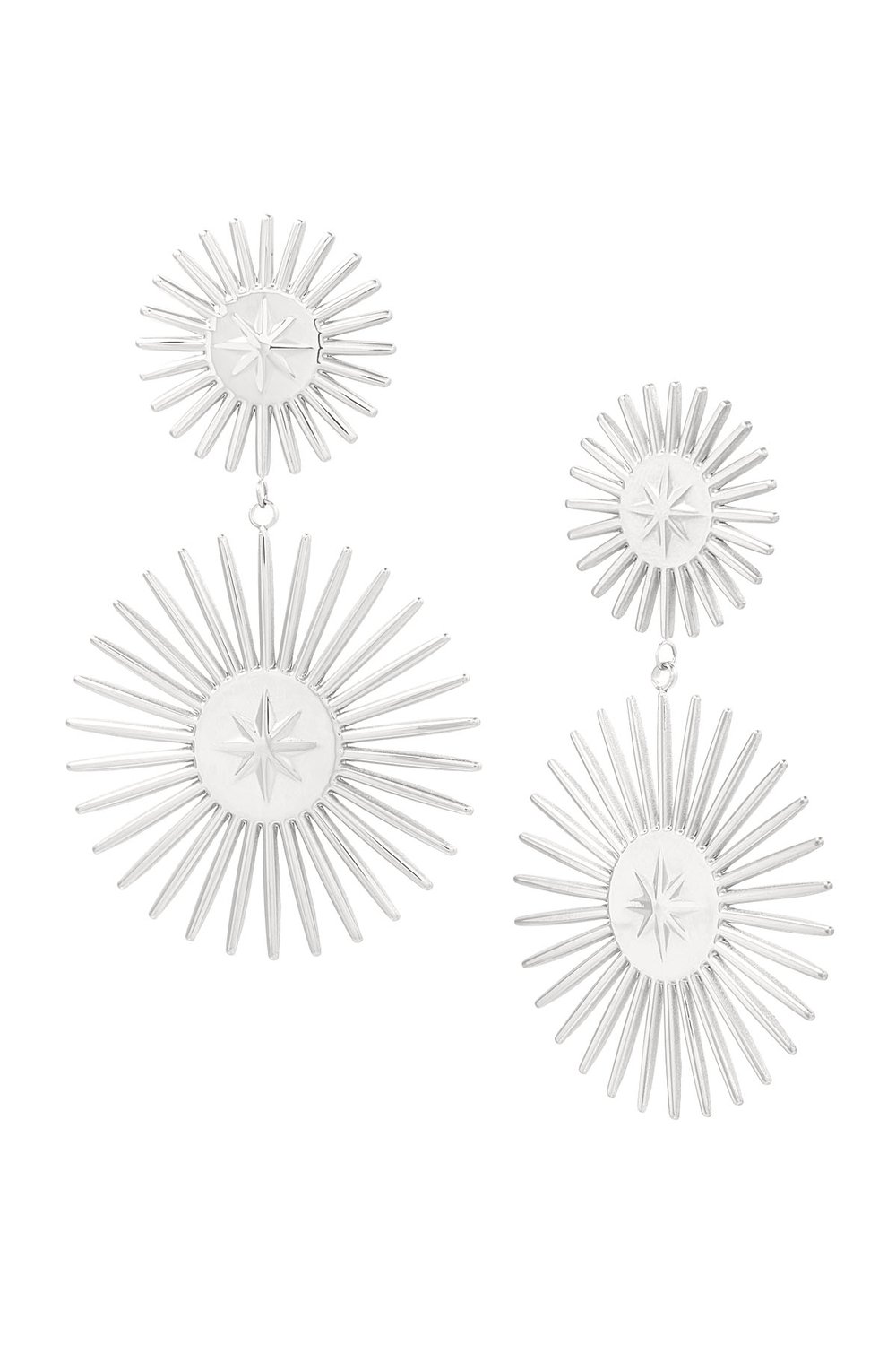 Earring double star - Gold Color stainless steel