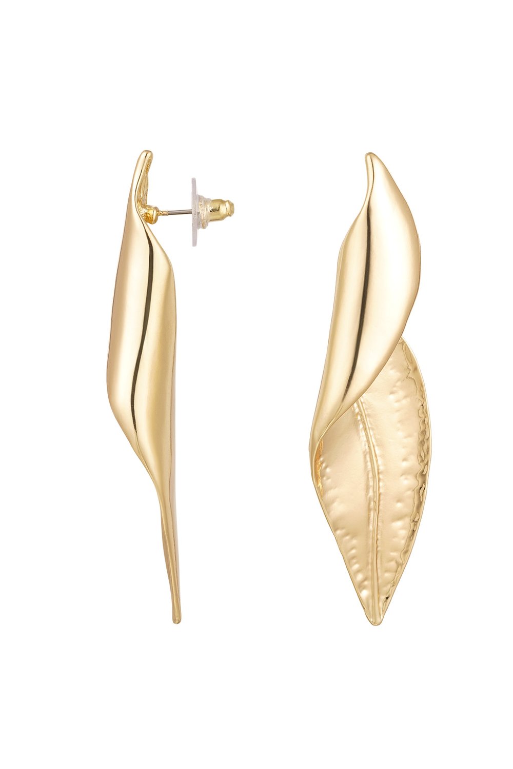 Earrings twisted turn - Gold Color Alloy