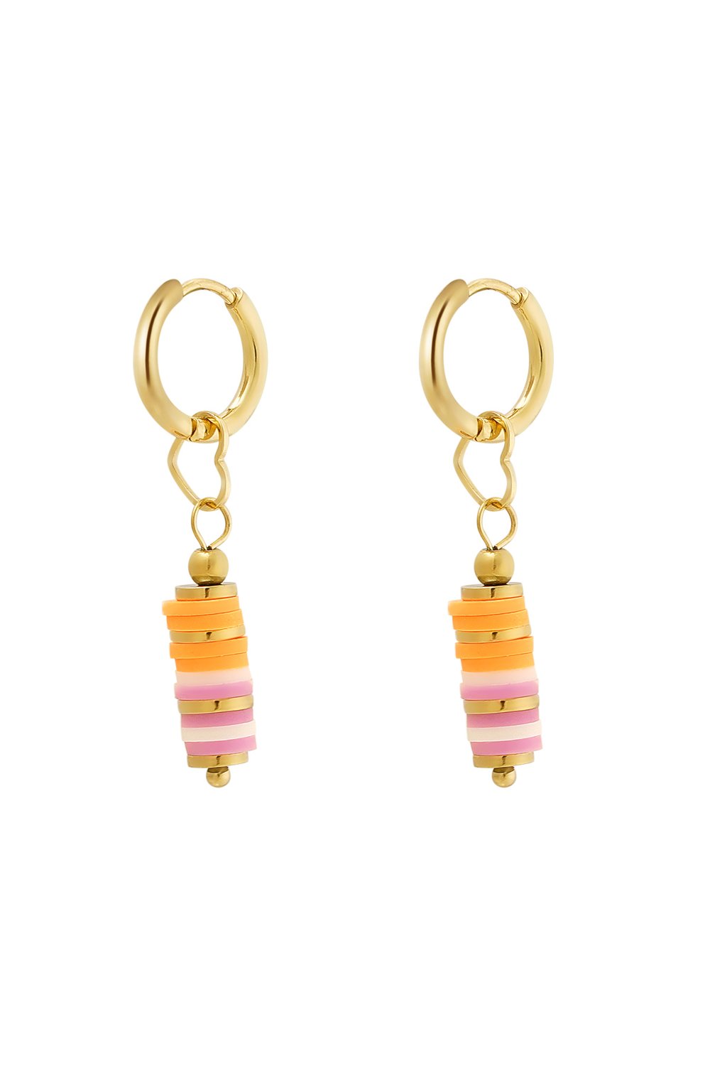 earring colored beads with heart