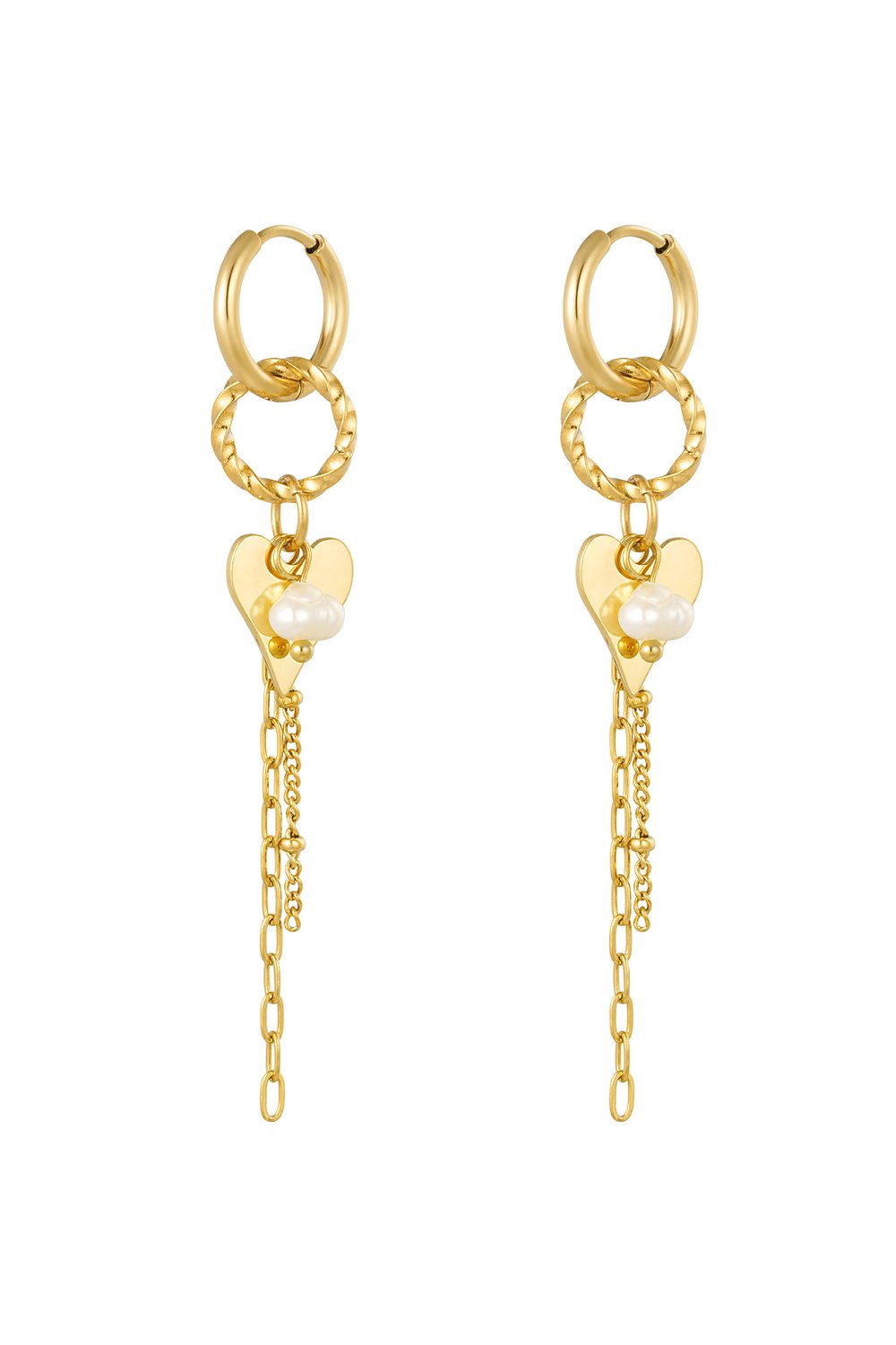 Ohrringe, Halskette, Party – Goldfarbe - Goldfarbefarbe 