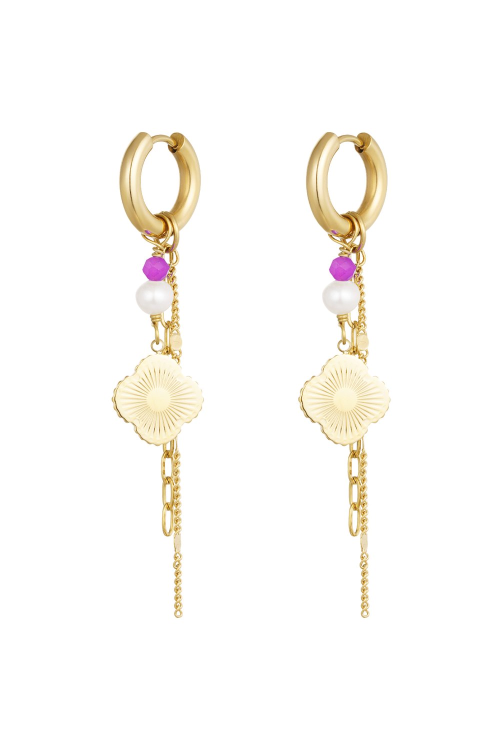 Earrings charm party - Silver Color color 