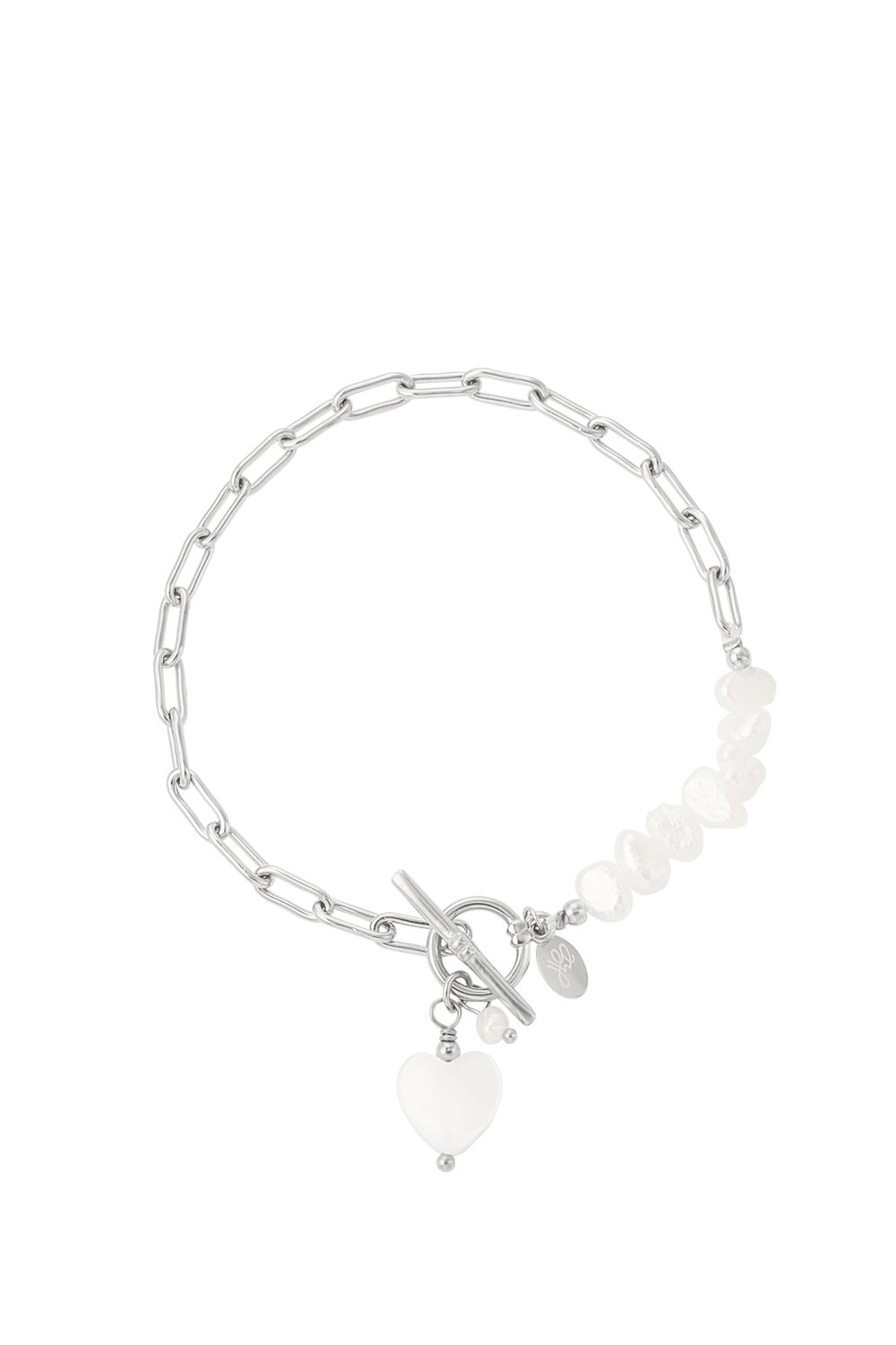 bracciale perline conchiglia e cuore 