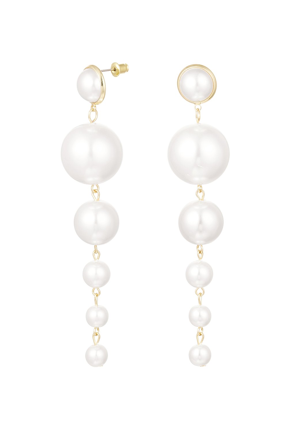 Earrings pearl garland small - Gold Color Pearls