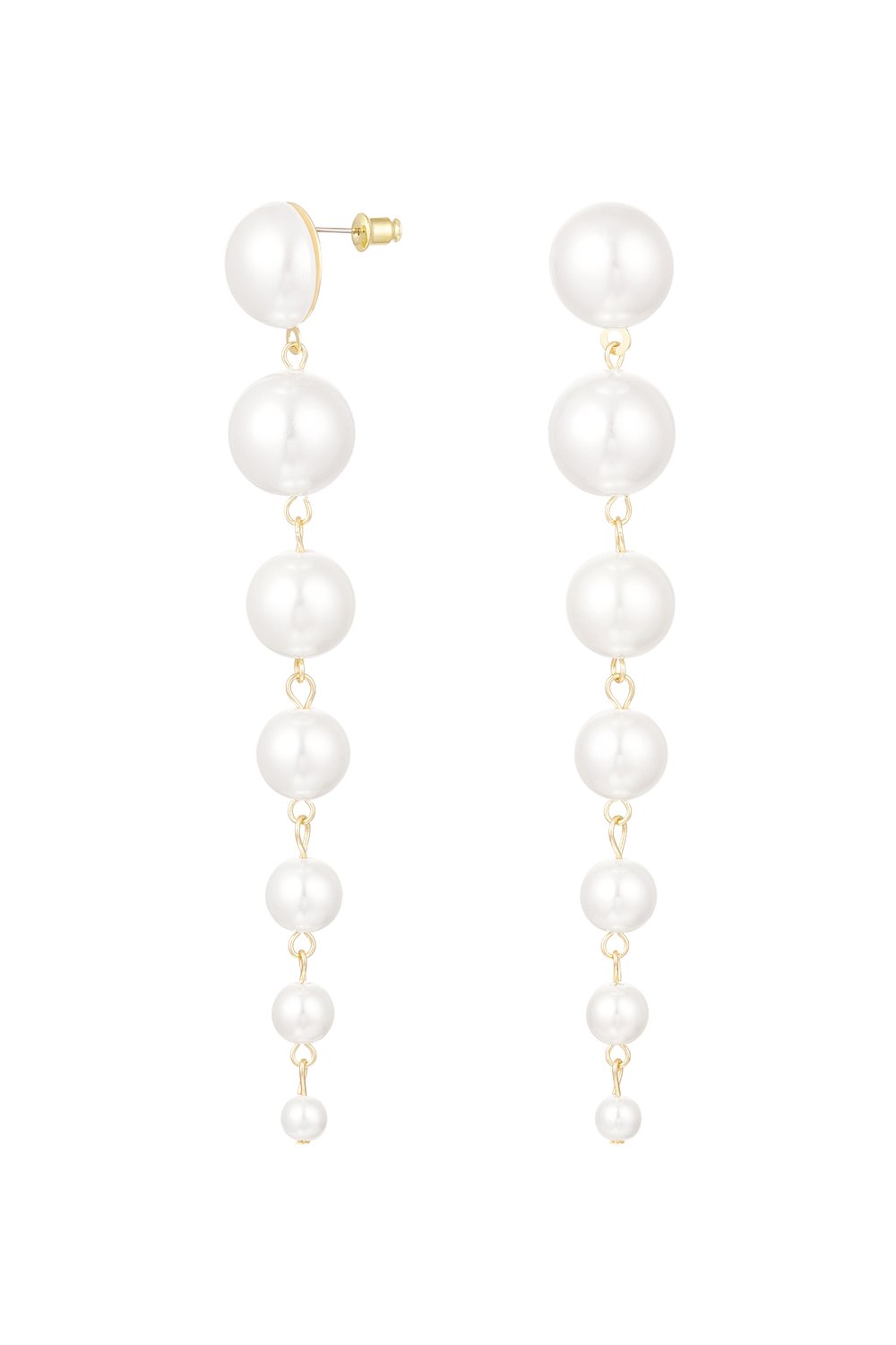 Earrings pearl garland - Gold Color Pearls