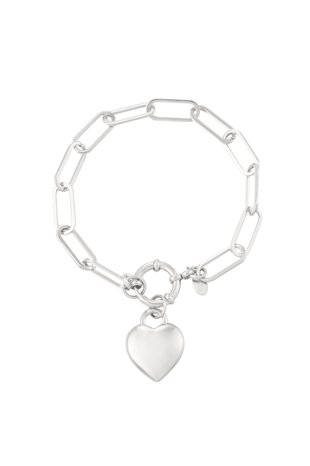link bracelet with heart 