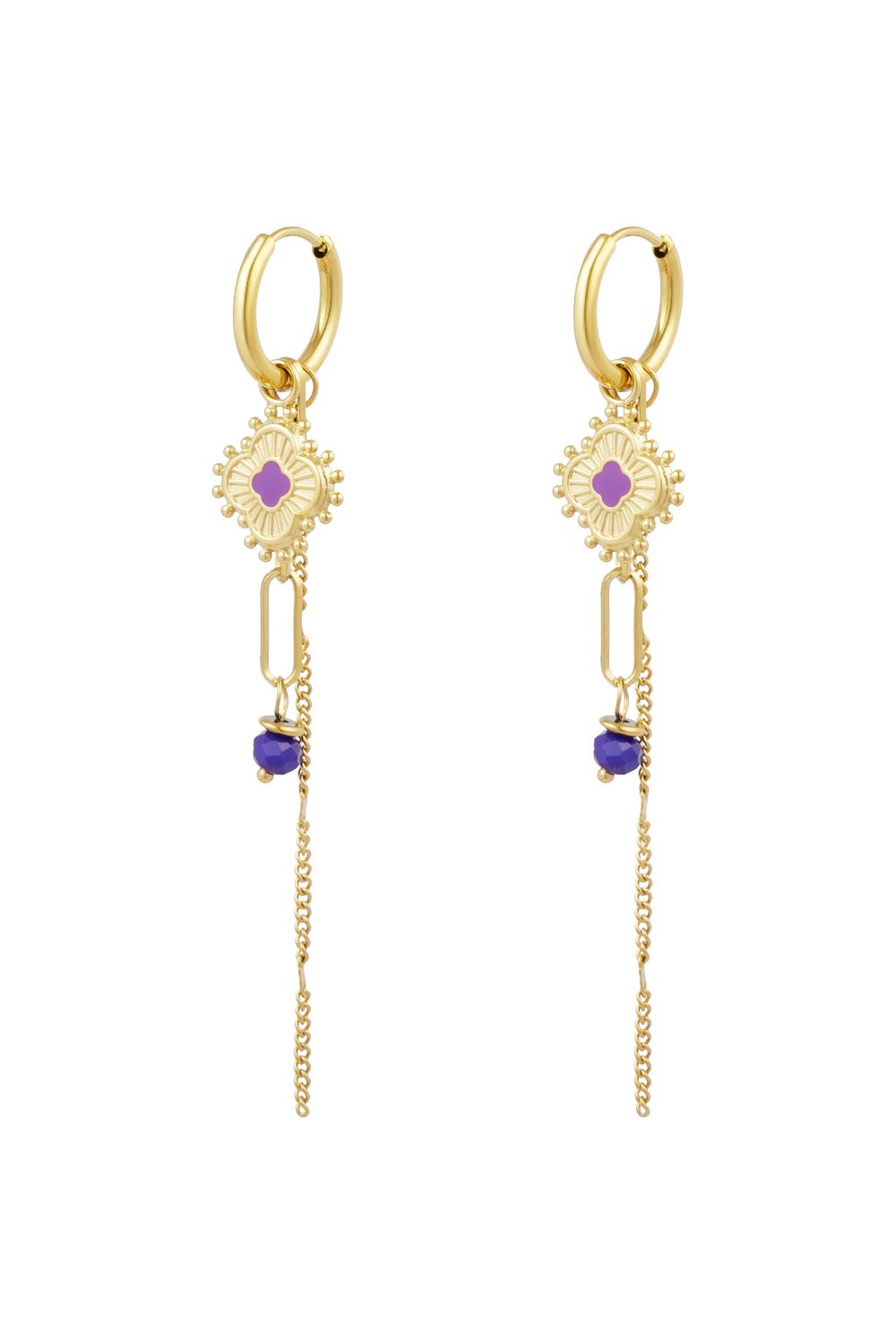 Earrings graceful party - Gold color/pink