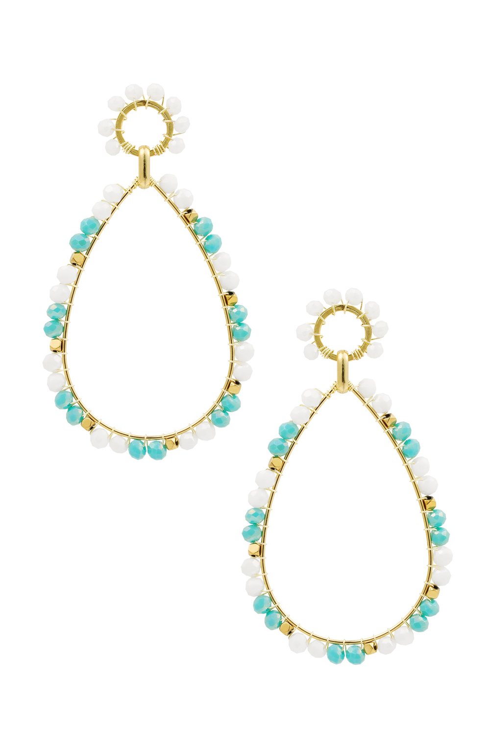 Earrings drop pendant with beads yellow 